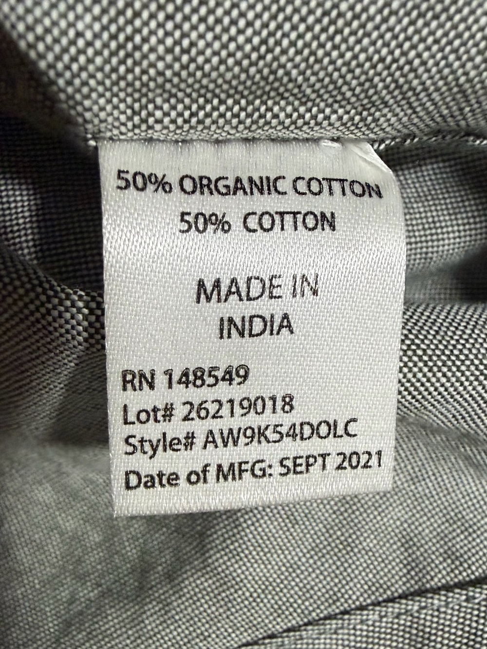 Alexander Julian Colours Organic Cotton Gray Button Down Shirt Men’s Large - Picture 5 of 6